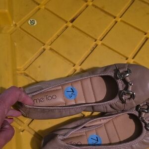 Me Too Women's Beige Loafers with Buckle Detail